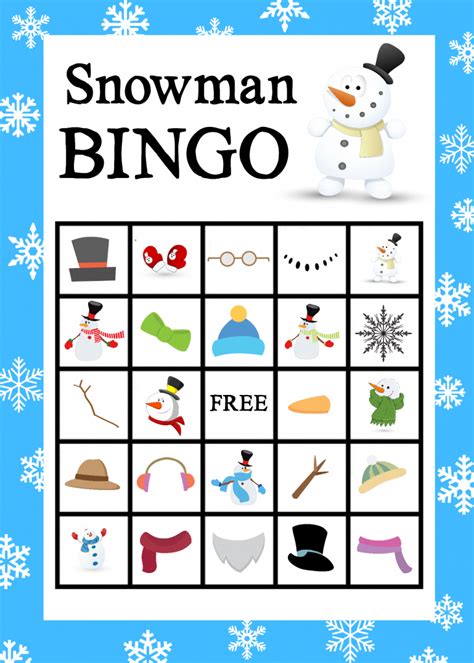 We've created two different pages in pdf that you can download for free. Printable Snowman Bingo Game - Crazy Little Projects