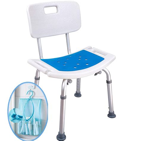Buy Medokare Shower Chair With Back Padded Shower Seat For Seniors With Handles And Tote Bag
