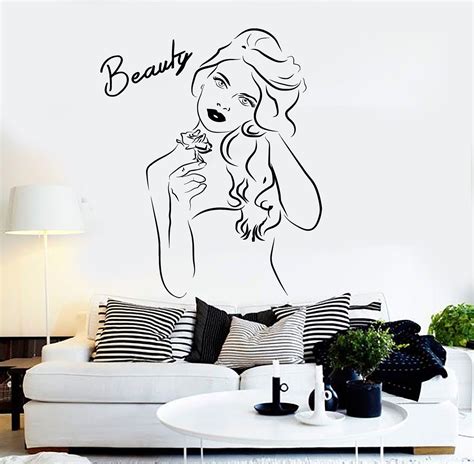 Vinyl Wall Decal Beauty Salon Pretty Woman Girl Room Stickers Mural