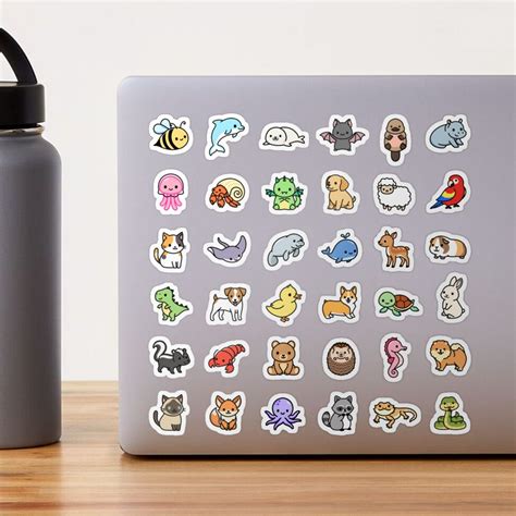 Choose Large Sticker Mega Cute Animals 2 Sticker For Sale By
