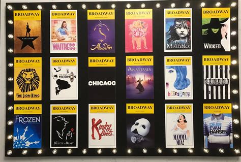 Broadway Playbill Collage Wall Art Optional Marquee Lights Etsy
