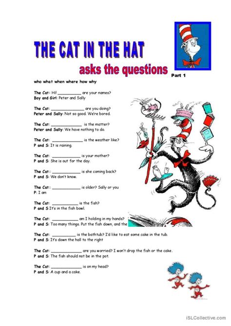 Cat In The Hat Worksheets Worksheets For Kindergarten