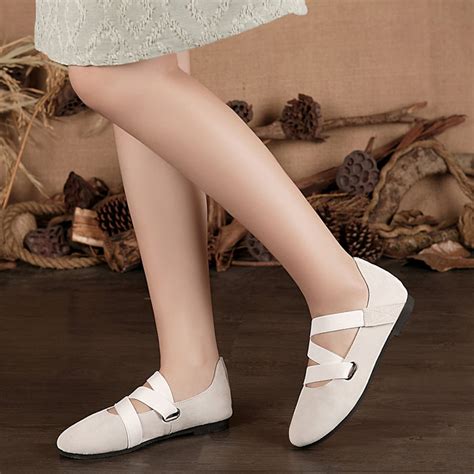 Grey Handmade Ballet Shoesoxford Women Shoes Flat Leather Shoes