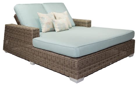 palisades outdoor double chaise lounge  sunbrella