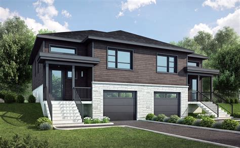 Plan maison jumelã©e avec garage. Le Maély | Construction MF Guillemette | Plan maison ...