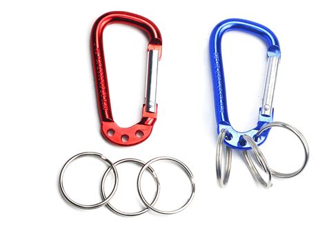 Aluminum Carabiner With Multifunction Clip Hook Keychain Assorted