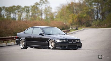 Black Bmw E36 Coupe Slammed On Some Cult Classic Bbs Rs Wheels Bmw