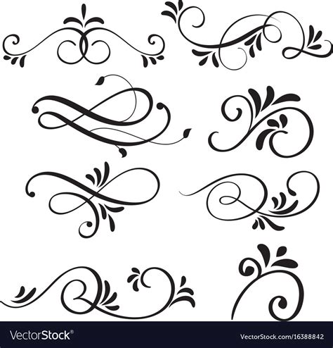 Art Calligraphy Flourish Of Vintage Decorative Vector Image