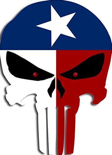 A Red White And Blue Skull With A Star On Its Head Is Shown