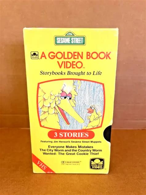 Sesame Street A Golden Book Video Vhs 1985 Rare Vtg 3 Stories Golden Book Vdeo 5 99 Picclick