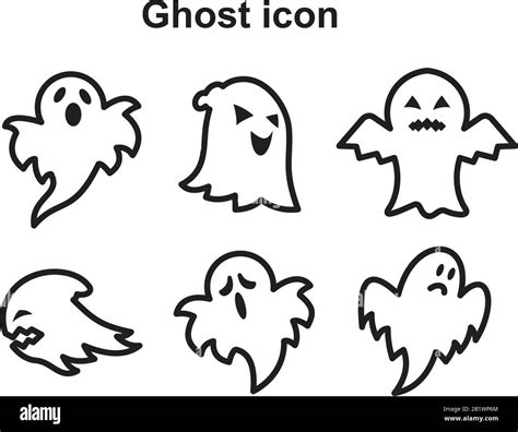 Ghost Icon Template Black Color Editable Ghost Icon Line Icon Symbol