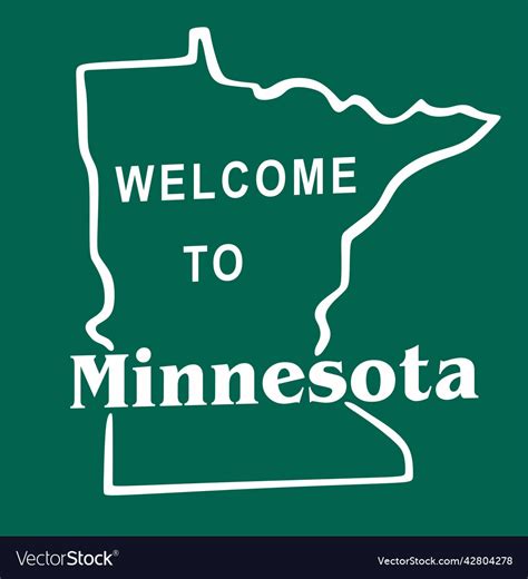Welcome To Minnesota With Green Background Vector Image