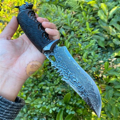 Handmade Bushcraft Vg10 Damascus Steel Fixed Blade Tactical Knife With