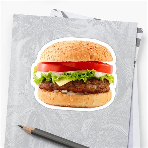 Realistic Burger Sticker By Mkeene2015 Redbubble