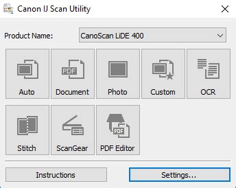 The software that allows you to easily scan photos, documents, etc. Canon CanoScan LiDE 400