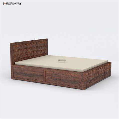 Aalst Solid Wood Storage Double Bed Brown Decornation