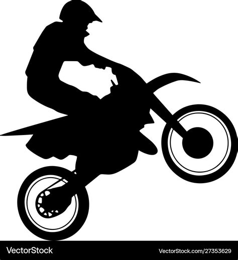Motocross Rider And Motorcycle Silhouette Vector Image
