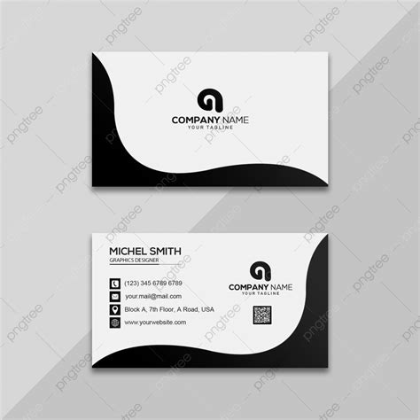 Corporate Black And White Business Card Design Template Download On Pngtree