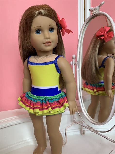 skirted swimsuit made to fit dolls such as 18 inch american etsy skirted swimsuit american