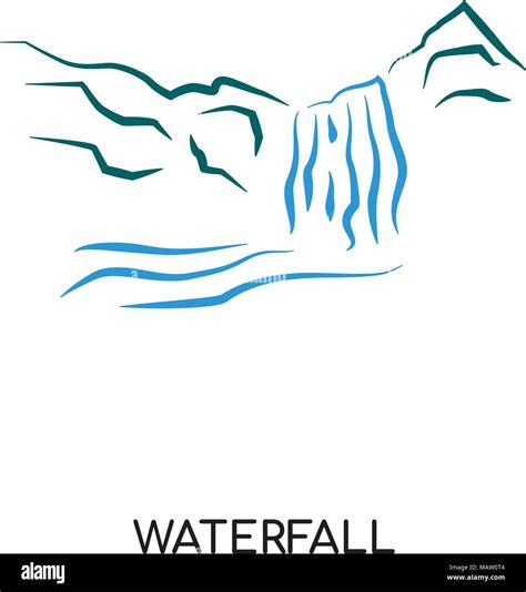 Waterfall Logo Isolated On White Background For Your Web Mobile And