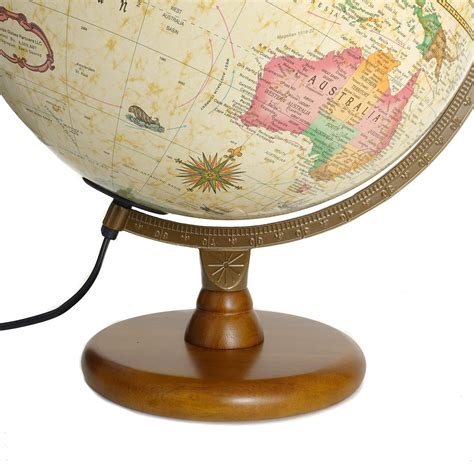 Hastings Illuminated World Globe Antique Ocean World Globe With