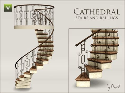 The Sims Resource Cathedral Spiral Stairs And Railings