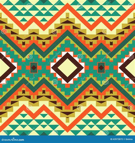Seamless Colorful Navajo Pattern Stock Vector Illustration Of Folk