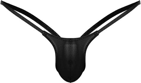 Yartina Mens Low Rise Bulge Pouch Thong G String Open Back Sexy