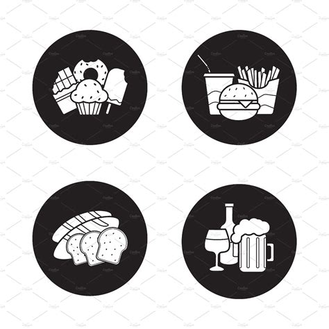 Food And Drinks Icons Vector ~ Icons ~ Creative Market