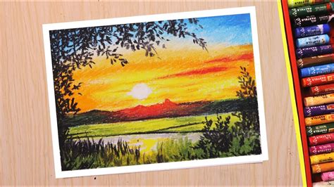 Beautiful Scenery Drawing With Oil Pastels In This Video I Show You
