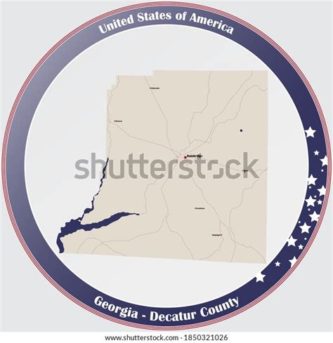 Large Detailed Map Decatur County Georgia Stock Vector Royalty Free