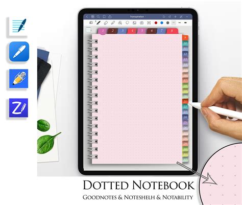 Pencil planner | pencil planner & calendar pro is an ipad and iphone daily planner and agenda app for use with the apple pencil. Pink Dotted Notebook Goodnotes Template Digital Journal ...