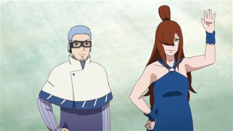 Two Anime Characters One In Blue And The Other In White Standing Next