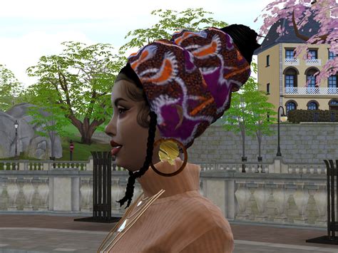 The Sims Resource African Head Wrap Updo Iii