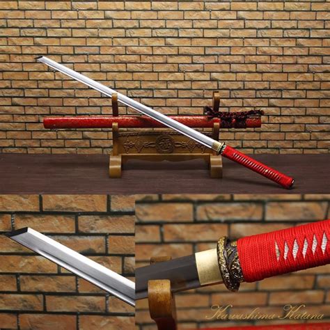 Handmade Samurai Straight Sword Real Katana Full Tang Sharp Edge 1045