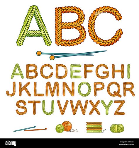 Letter Alphabet Font Vector Yarn Hi Res Stock Photography And Images