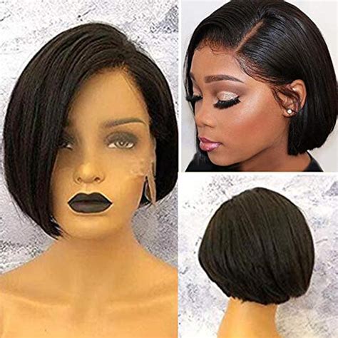 Buy Short Straight Bob Cut Lace Front Wigs Human Hair For Black Women