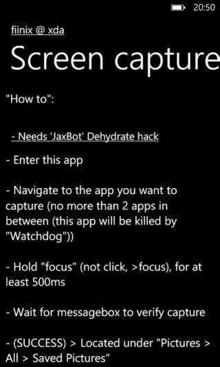 Screen Capture In Wp7 Homebrew Windows Central