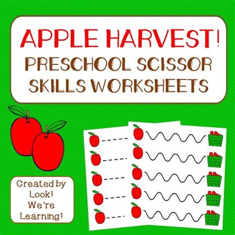 Apple Harvest Apple Cutting Practice Worksheets Look Were Learning