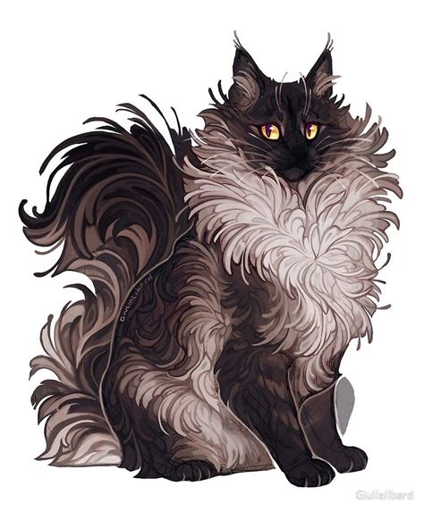 Black And White Cat By Giulialibard Cat Anime Art Watercolor Fluffy