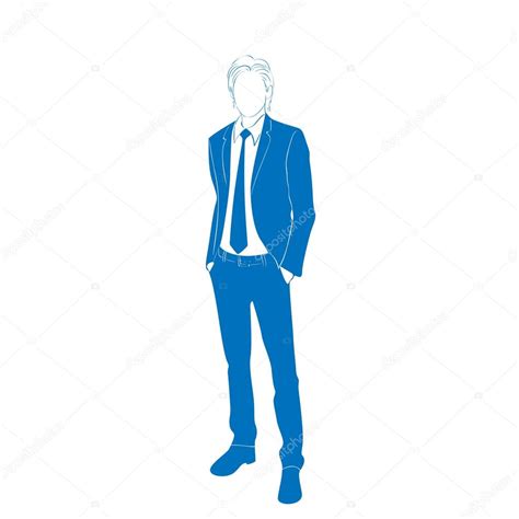 Blue Silhouette Of Businessman In Suit Stock Vector Image By ©mast3r