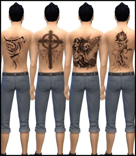 Simista Male Back Tattoos • Sims 4 Downloads