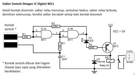 Inilah Rangkaian Saklar Sentuh Berbasis Ic Digital 1 Ic 4011