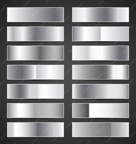 Premium Vector Silver Metal Gradients Vector Collection