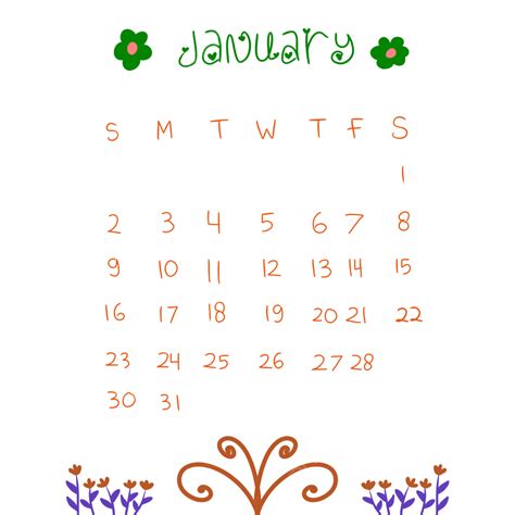 Gambar Kalender Januari Tulisan Tangan Yang Lucu Januari 2022