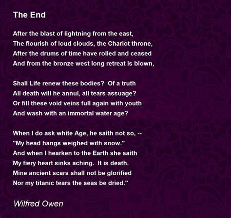 The End The End Poem By Wilfred Owen