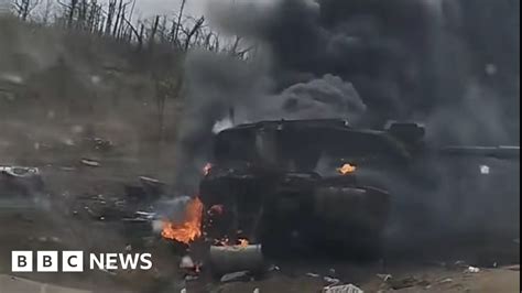 British Challenger 2 Tank Hit In Ukraine Bbc News