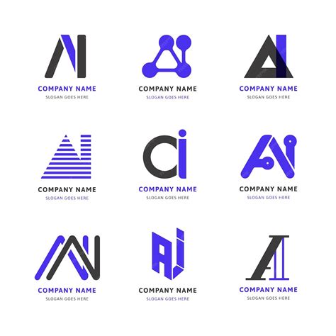 Free Vector Flat Design Ai Logo Template Collection