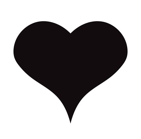 Flache Schwarze Herz Ikone Lokalisiert Auf Weißem Hintergrund Vektor