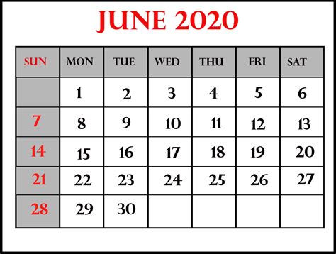 June 4 2020 Calendar Calendar Printables Free Templates